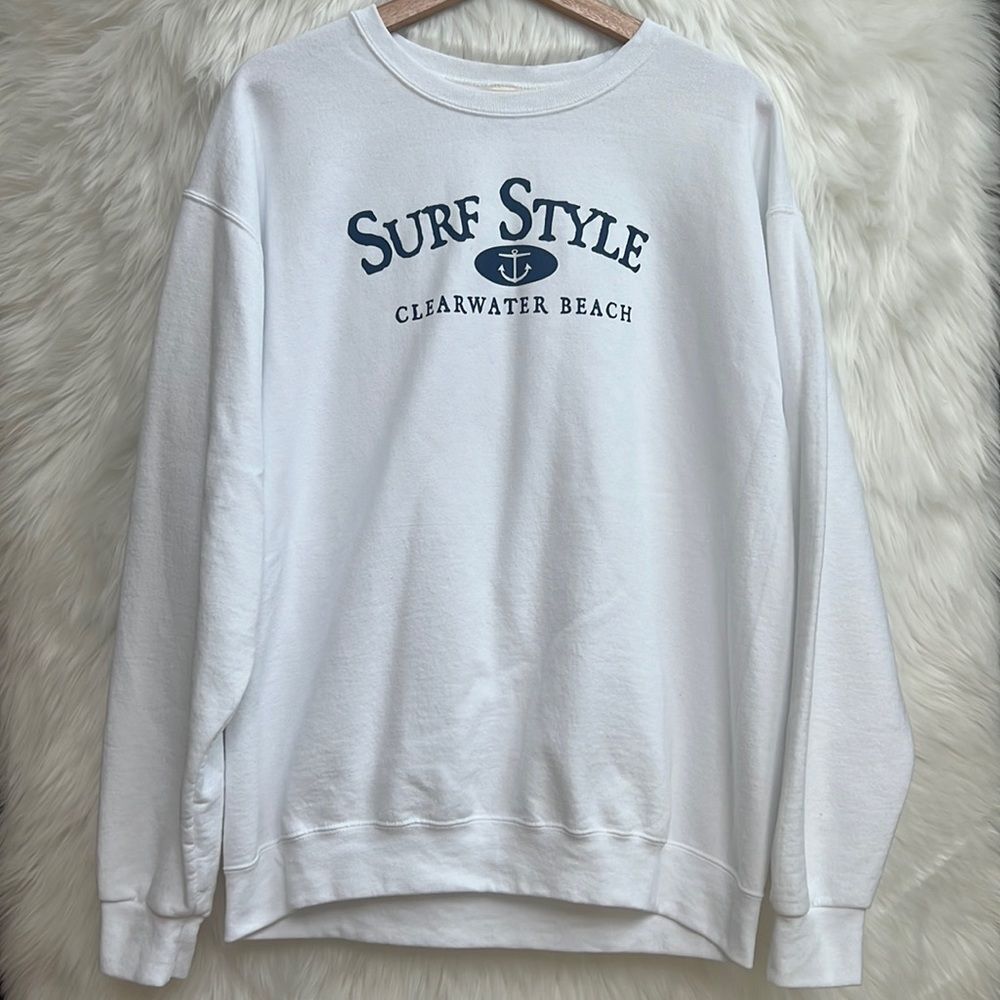 Surf Style Clearwater Beach Florida crewneck sweatshirt